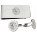 Men's Silver Money Clip and Cufflinks